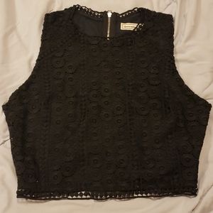 3/$25 Abercrombie Black Zip Up Crop Top